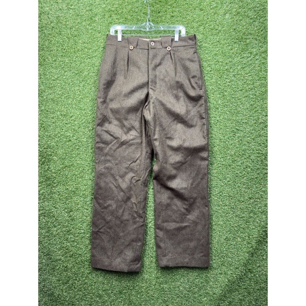 Vintage French Army Wool Pants Mens 30x30 Brown M52 Field Button Fly High Waist